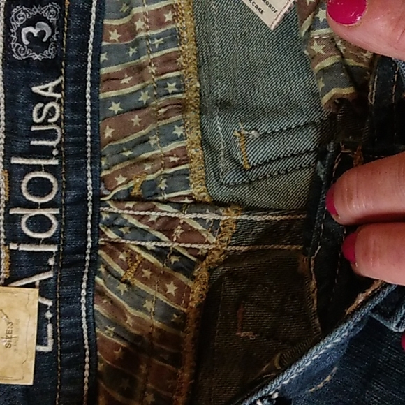 NWT L.A. IDOL EMBROIDERED CUFFED CAPRIS SZ. 3 (junior) - Picture 4 of 9